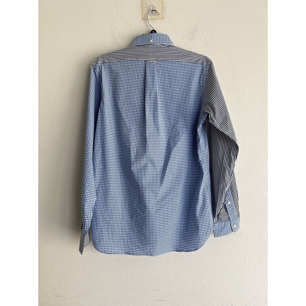 Polo Ralph Lauren Poplin Stripe Check Colorblock Button Down Slim Fit Shirt S - Picture 7 of 9